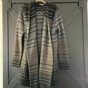 Vince stripped long sweater w/ pockets & hood